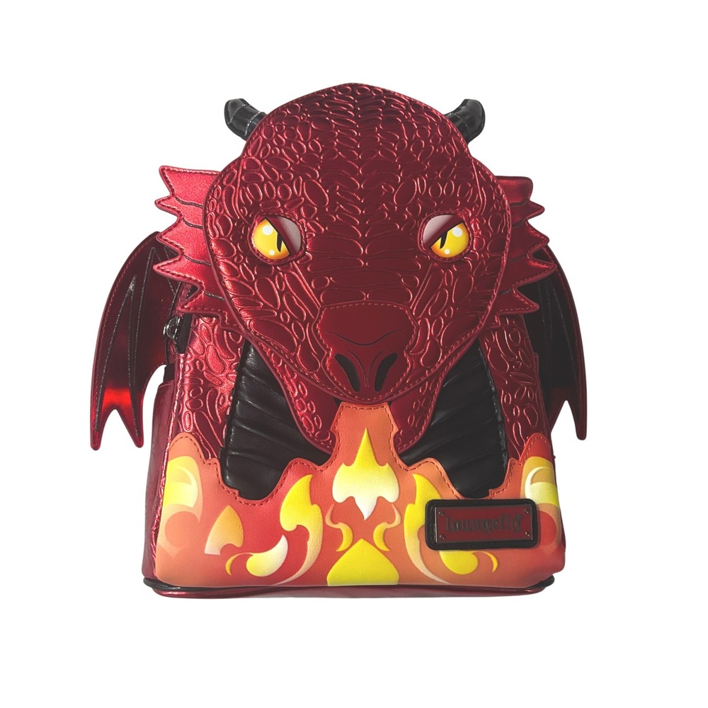 Loungefly Red Dragon Backpack BAM Exclusive Fire Breathing Metallic Mini NWT